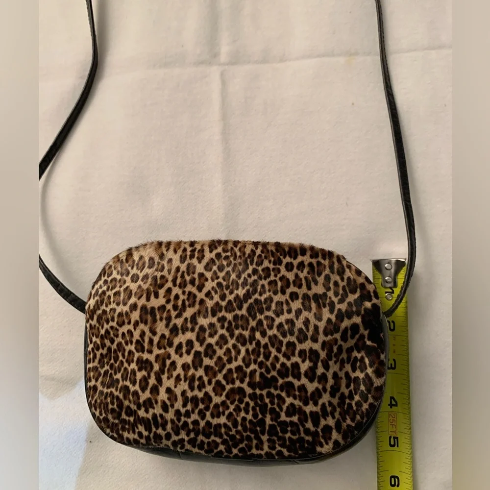 Vintage L. J. Simone NY Leopard & Leather Crossbody Bag